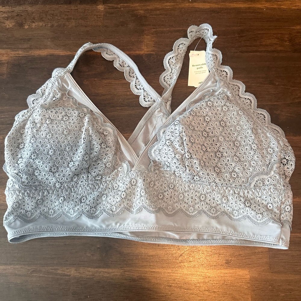 Aerie Lace Bralette in dusty blue